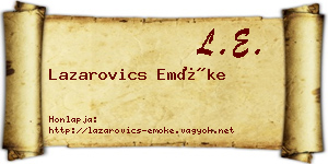 Lazarovics Emőke névjegykártya